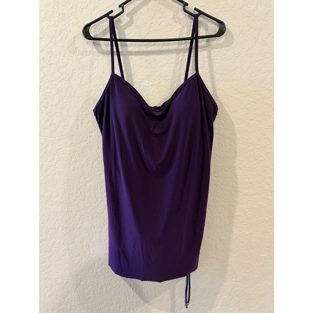 Aqua Green Purple/Plum Cowl Neck Tankini Swim Dress One Piece Swimsuit XL Large